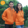 Creative Touch Orange Cotton Fleece Hoodie For Couples